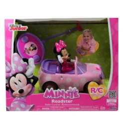 Jada Toys Disney Junior RC Minnie Bowtique Roadster Remote Control Vehicle 7" Pink With White Polka Dots